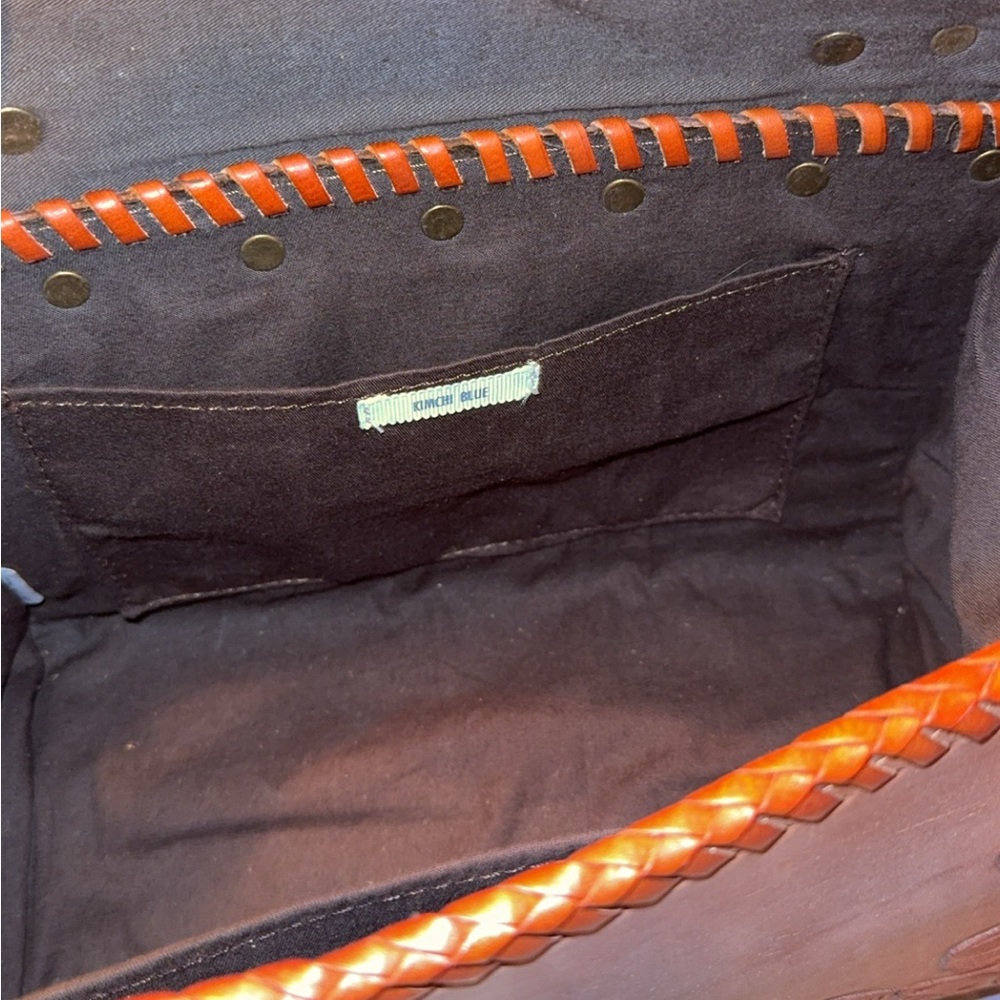 Kimchi Blue Tooled Leather Satchel in Cognac - Picture 5 of 7